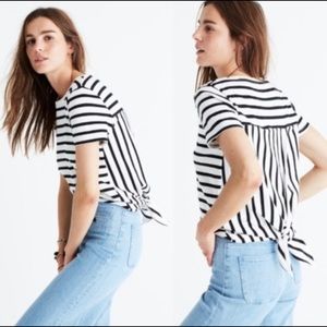 Madewell striped tie back short sleeve top
